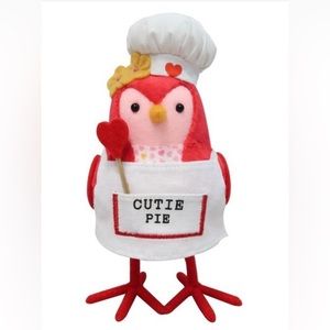 Spritz 6.25” Fabric Valentine's Day Bird Figurine Cutie Pie' Chef